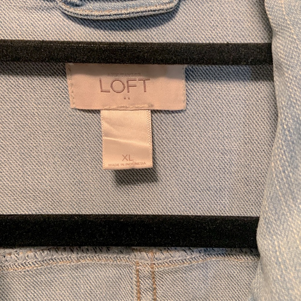 LOFT Light Wash Denim Jacket - Light Blue Jean Jacket - Picture 3 of 4
